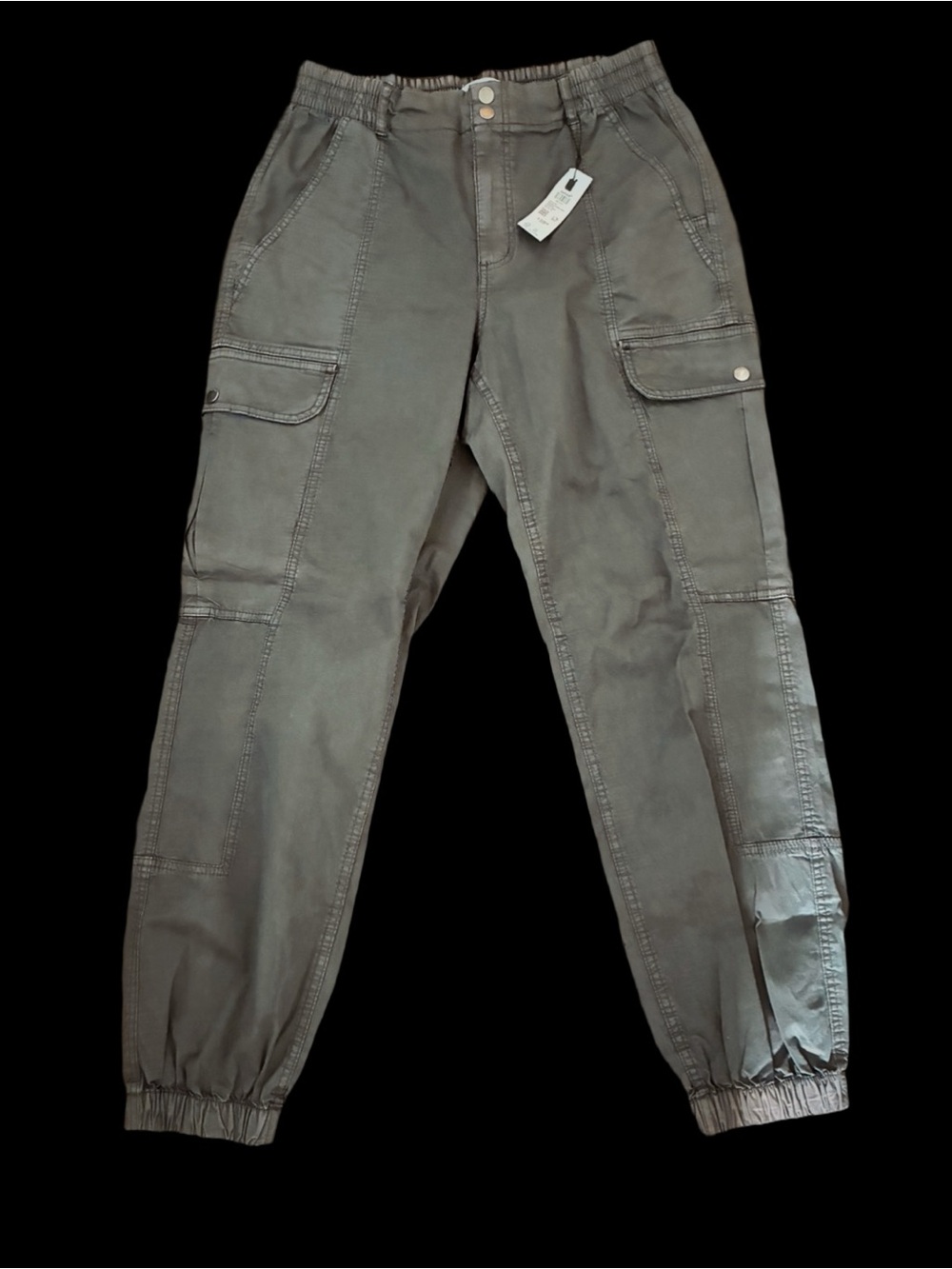 Garage Women's Gray Cargo Jogger Pants - Picture 2 of 13